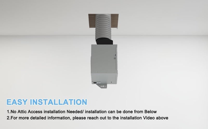 VENTECHLATION Bathroom Exhaust Fan 80 CFM 1.5 Sone, 4-Inch Duct, Quiet Energy Star Certified Ventilation Fan, Easy to Install, No Attic Access Needed, Ceiling Mounted, Classic White Grille - Image 5